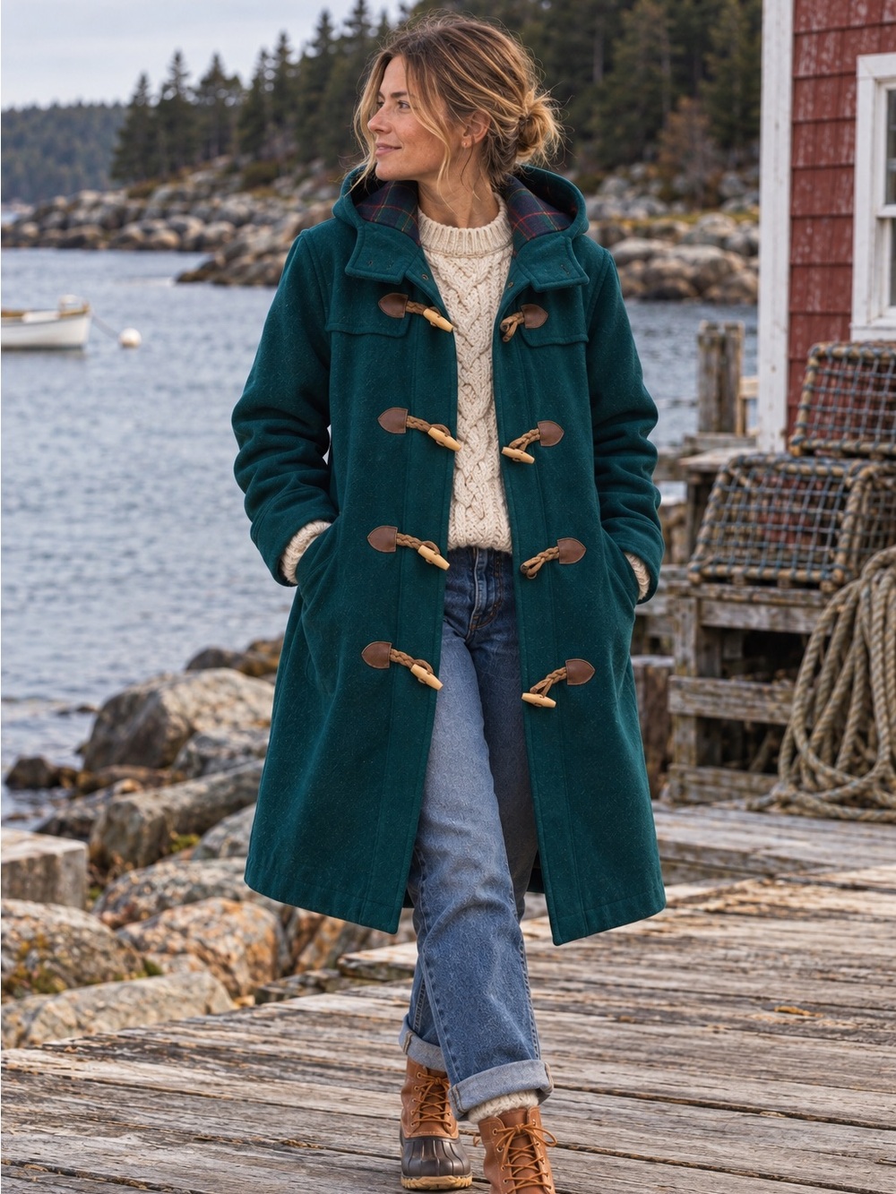 Vintage 1980s–1990s L.L.Bean Wool Duffle Coat